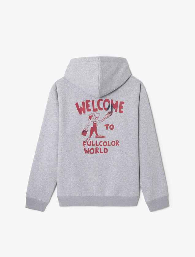 Sweat &agrave; capuche relax avec imprim&eacute; devant et dos