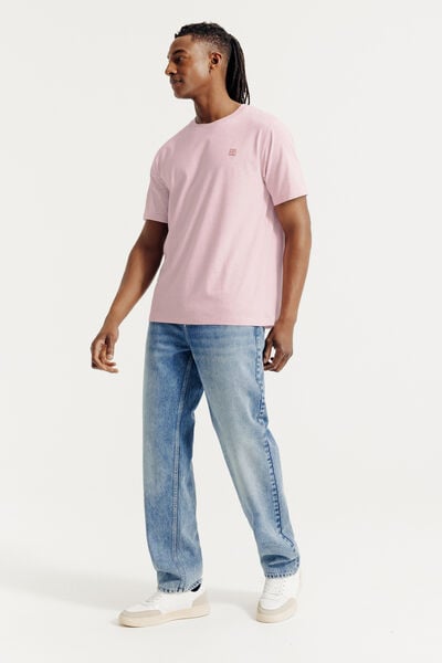 Tee shirt effet microray&eacute; broderie poitrine