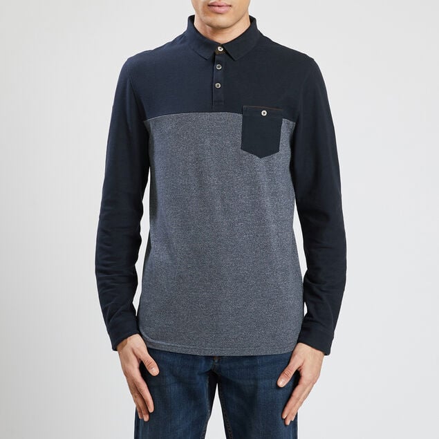 Polo manches longues colorblock