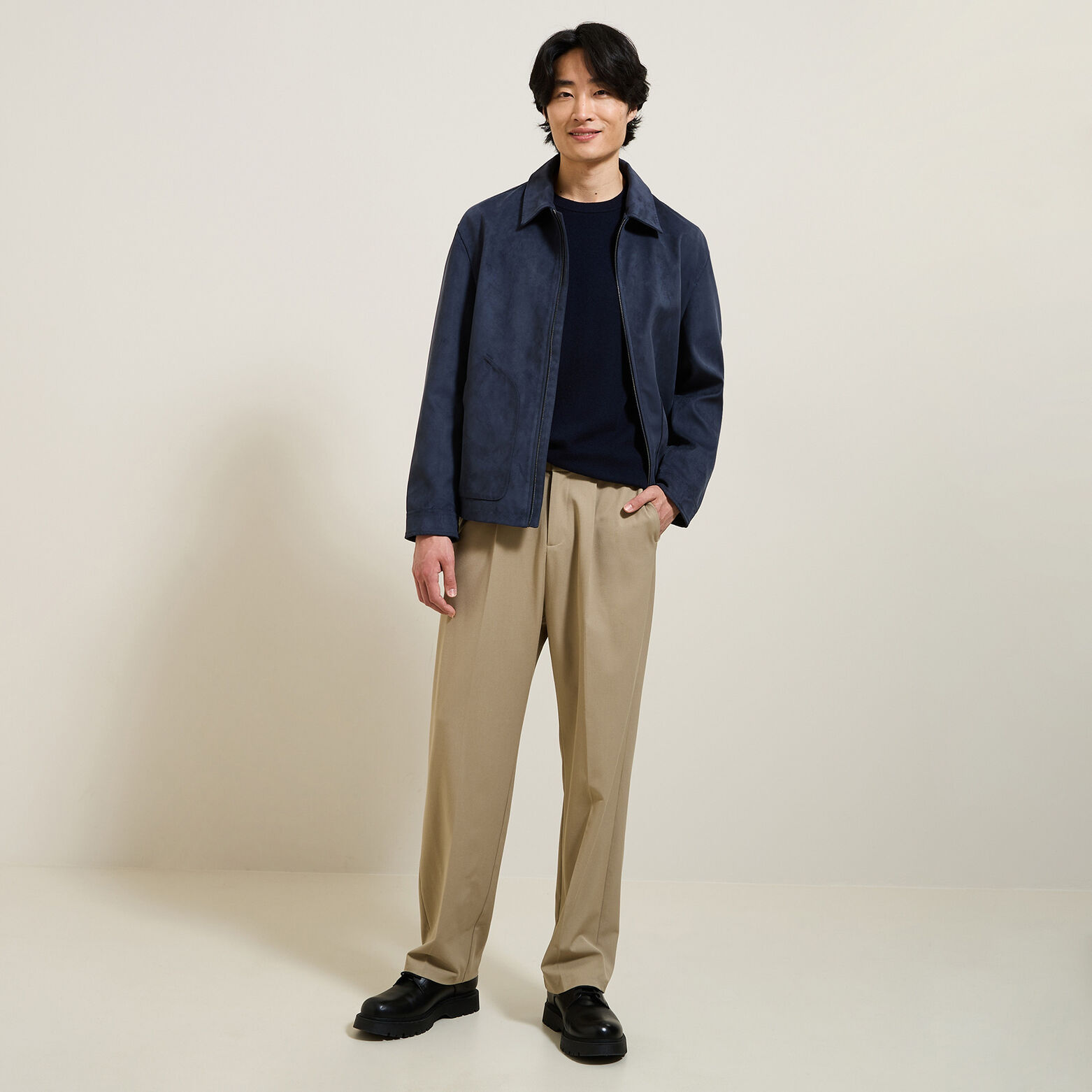 Pull col rond mélange mérinos cachemire