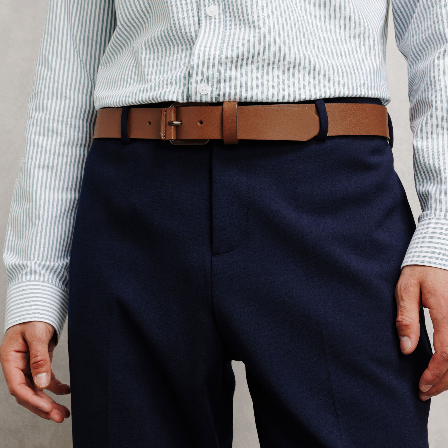 Ceinture large en cuir