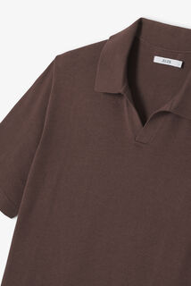 Polo en maille col resort jersey