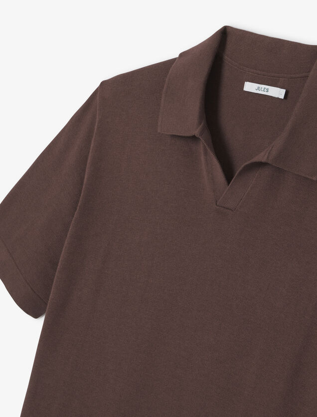 Polo en maille col resort jersey