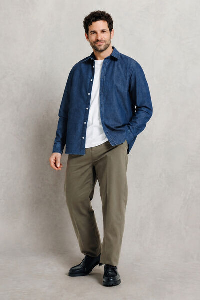 Regular fit denim hemd