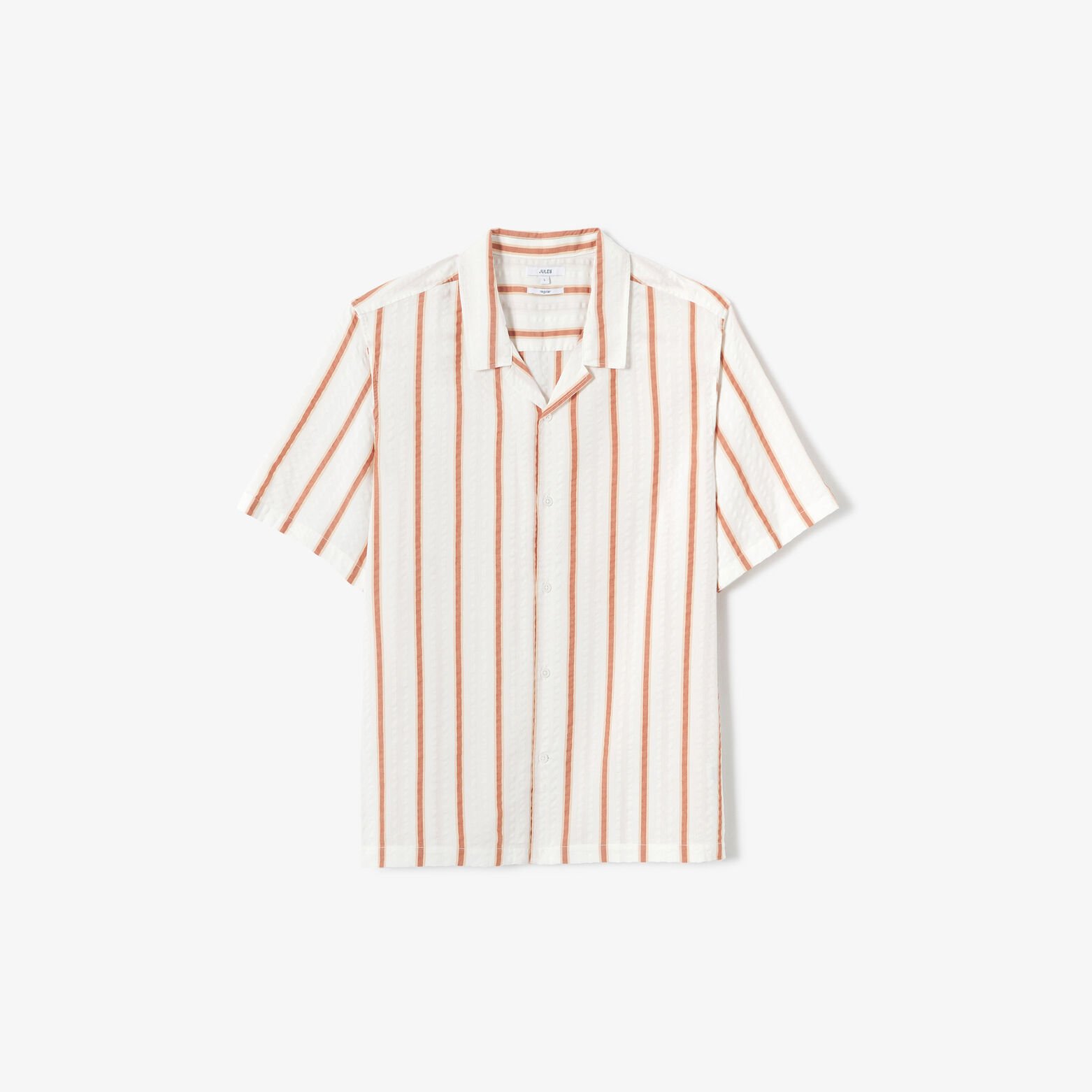 Chemisette en coton seersucker ray&eacute;e