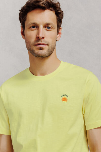 Tee shirt mati&egrave;re flamm&eacute;e broderie poitrine