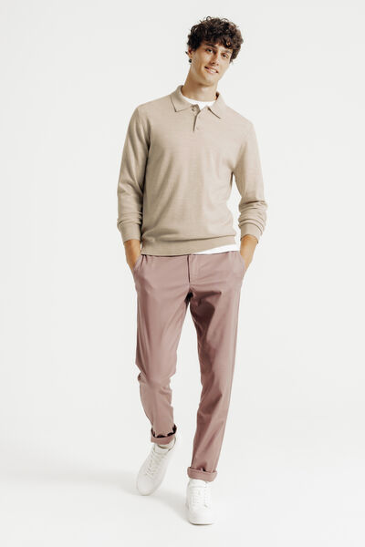 Polo en maille col boutonné mérinos