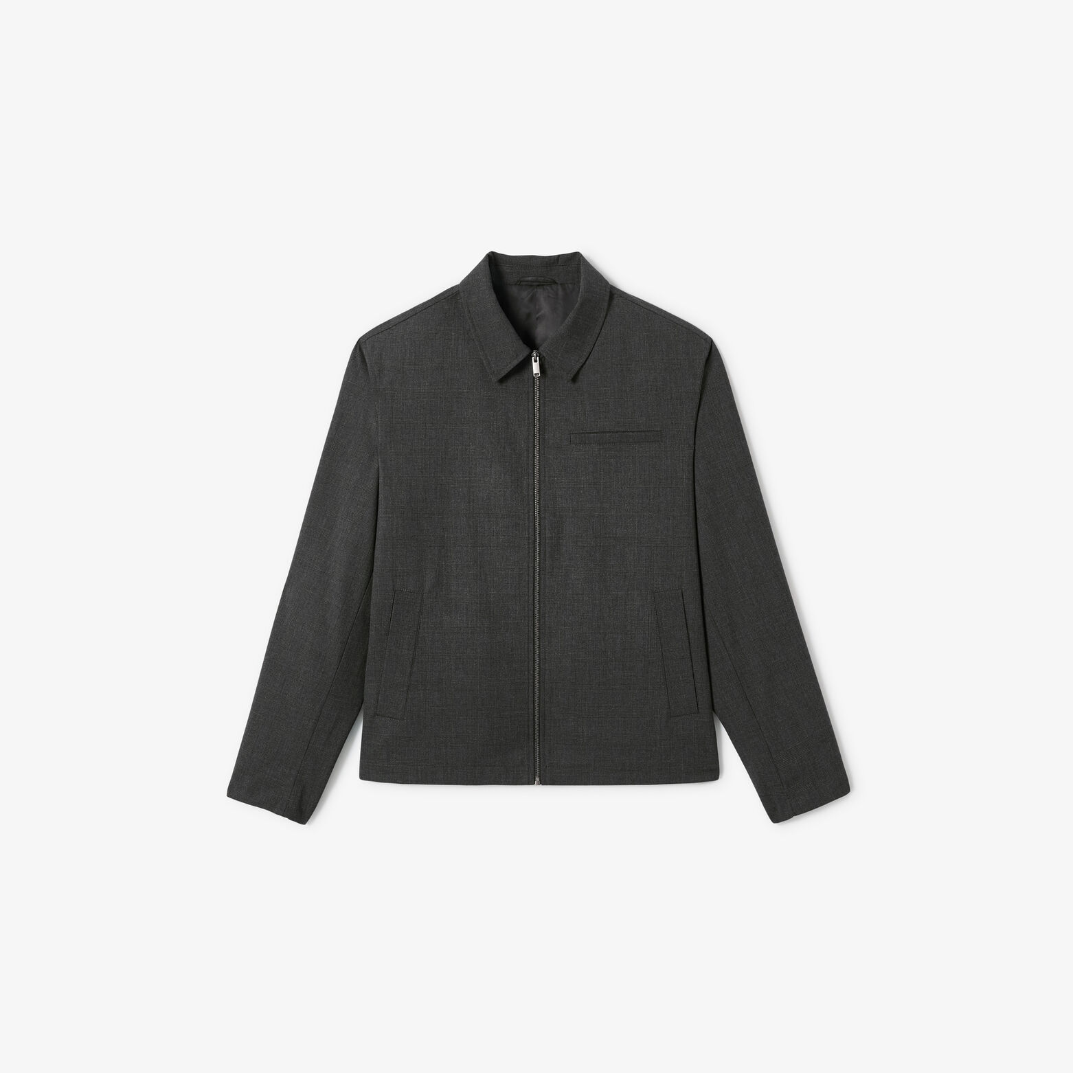 Veste zipp&eacute;e col chemise &agrave; carreaux