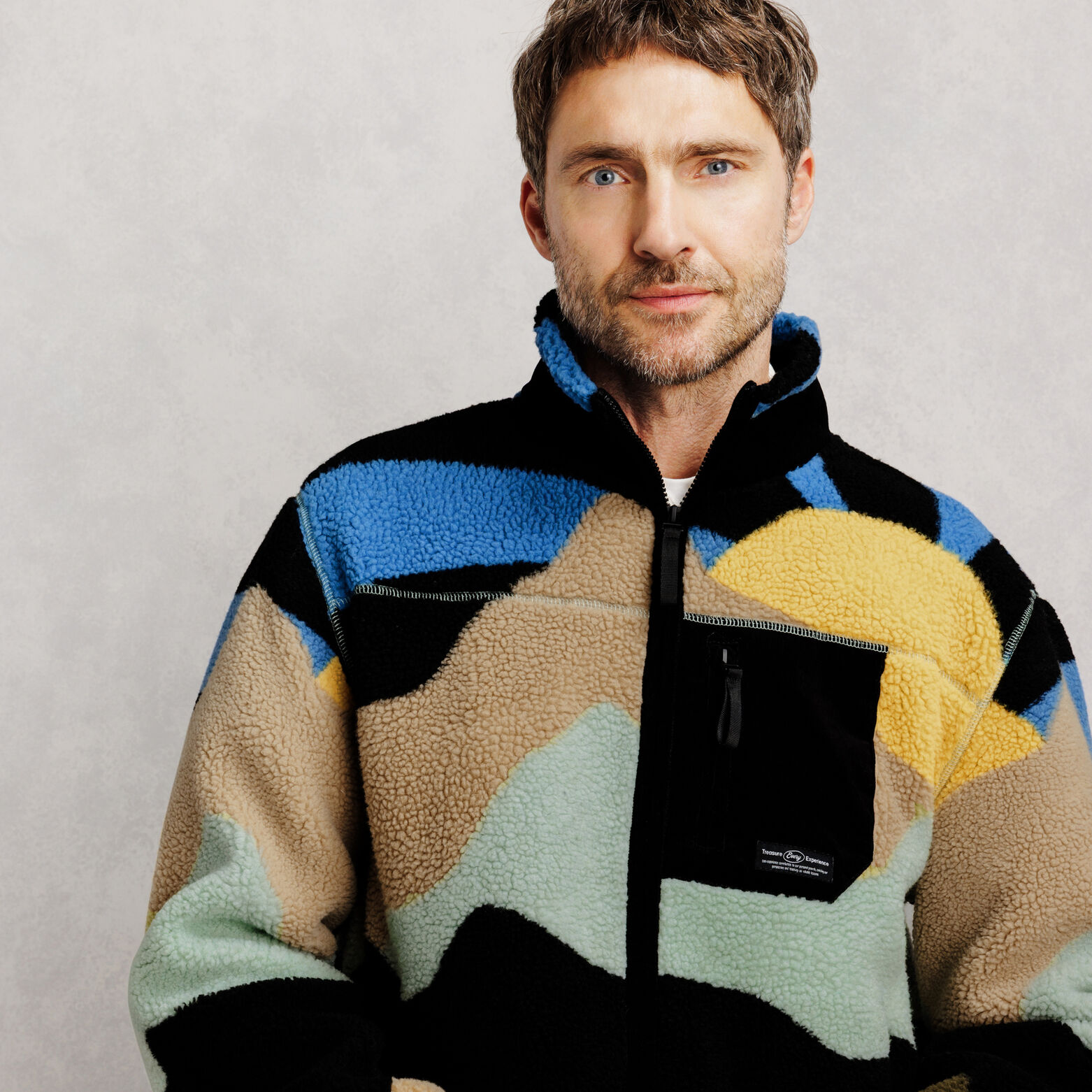 Sweat zipp&eacute; sherpa imprim&eacute;