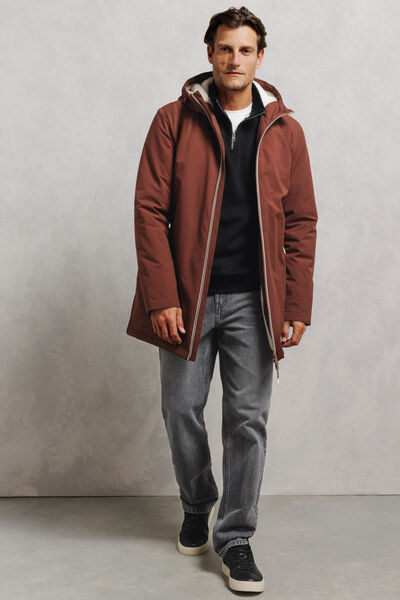 Sweat col montant zipp&eacute; molleton uni