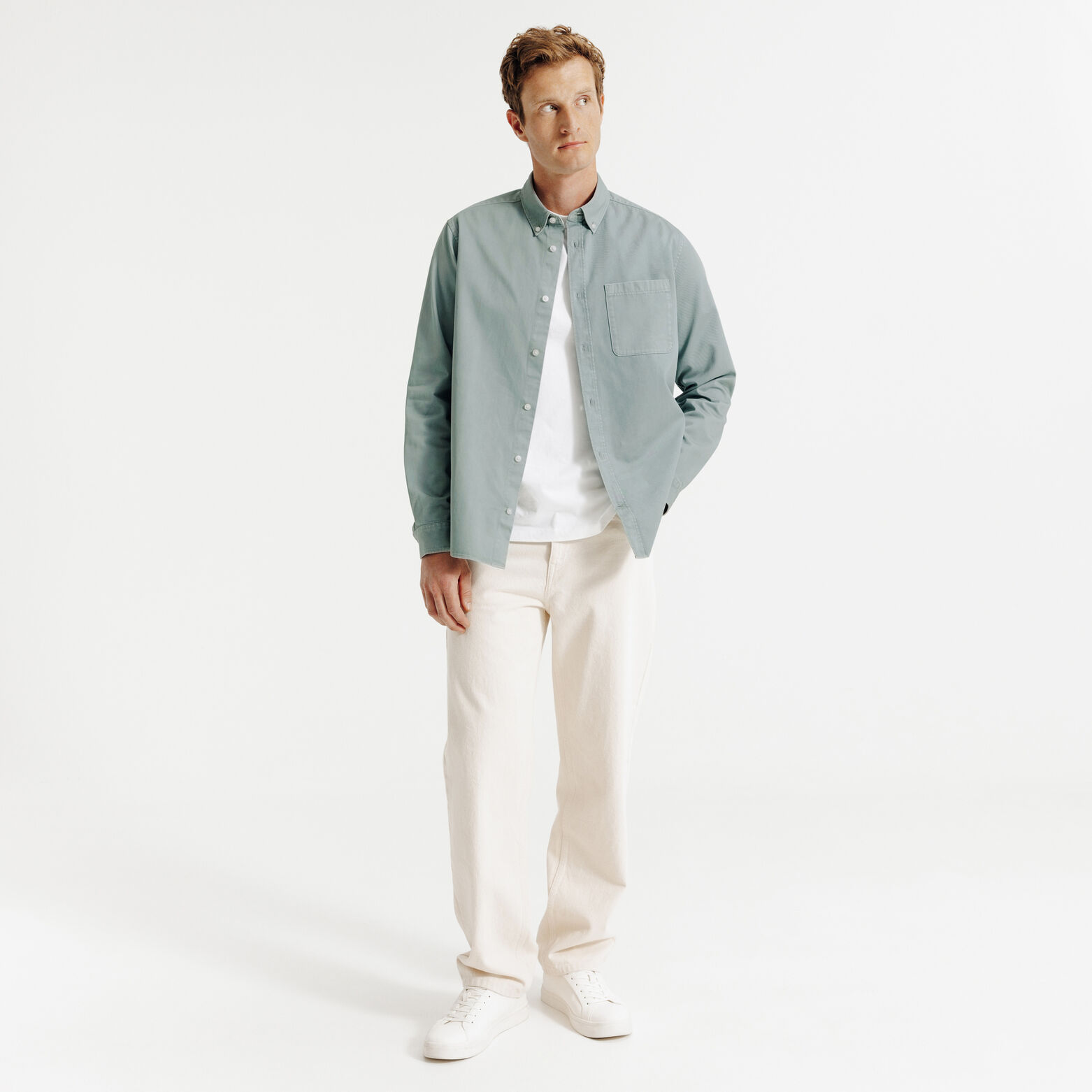 Effen hemd in katoen