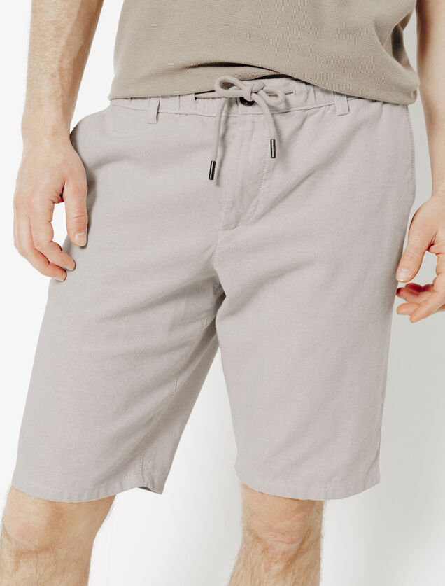 Bermuda uni en coton lin