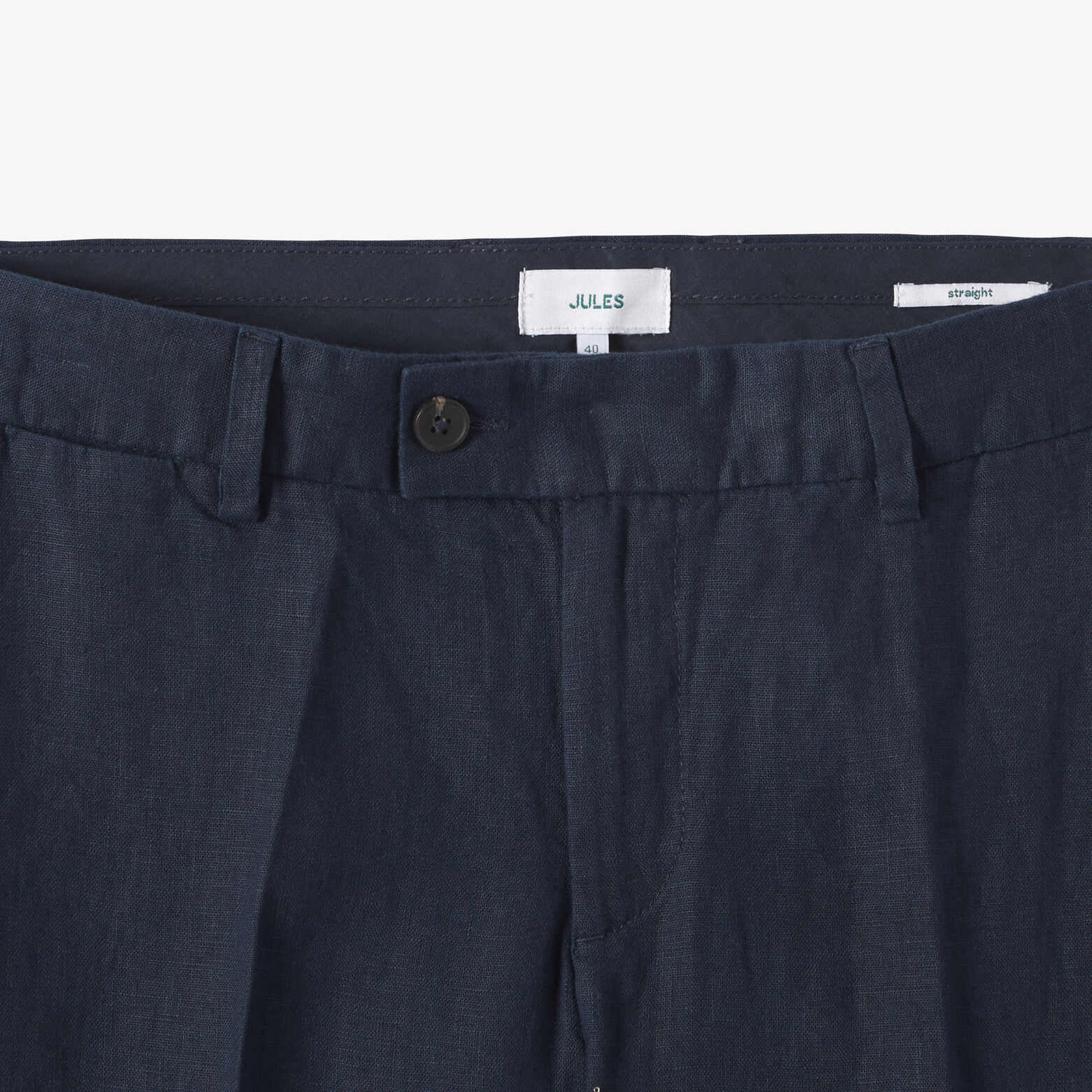 Pantalon chino straight 100% lin