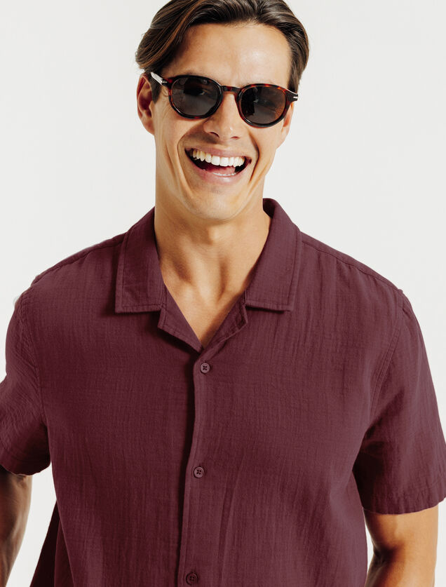 Chemisette en gaze de coton col requin