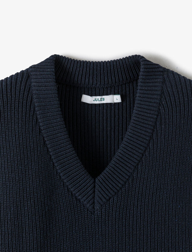 Trui met V-hals zonder mouwen