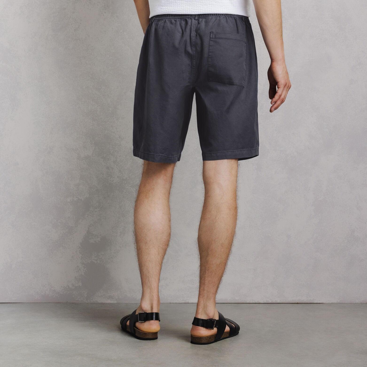 Bermuda coton lin taille &eacute;lastiqu&eacute;e