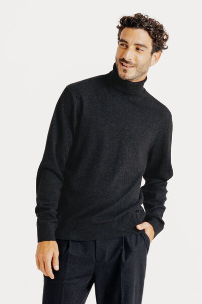 Pull col roulé mérinos cachemire