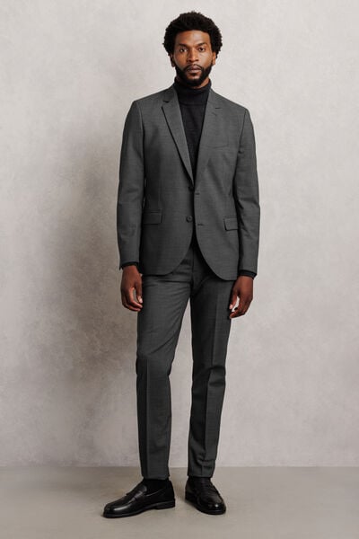 Costume 2 pi&egrave;ces slim bi-stretch - Gris moyen