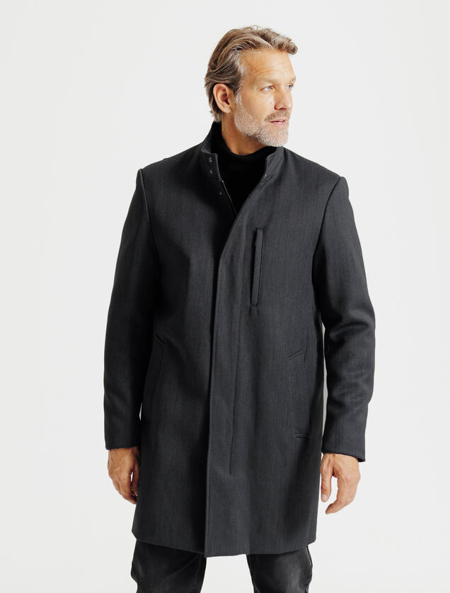 Manteau hiver long col montant