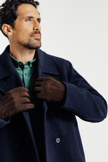 Gants en maille et su&egrave;de