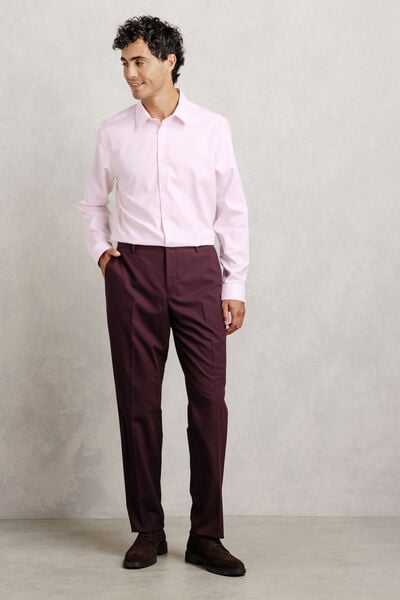 Chemise 100% coton slim sans repassage textur&eacute;e / 