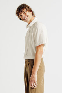 Chemisette en coton imprimé géométrique slim