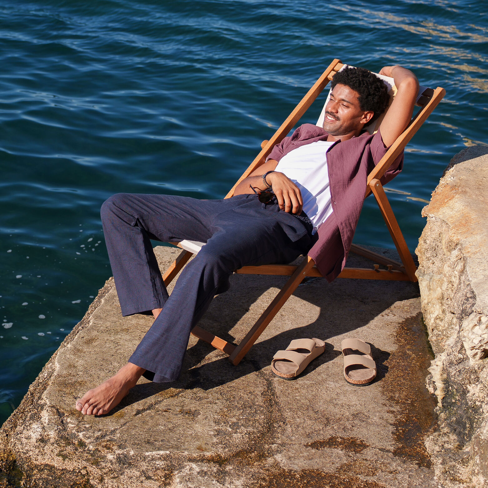 Pantalon loose matière texturée