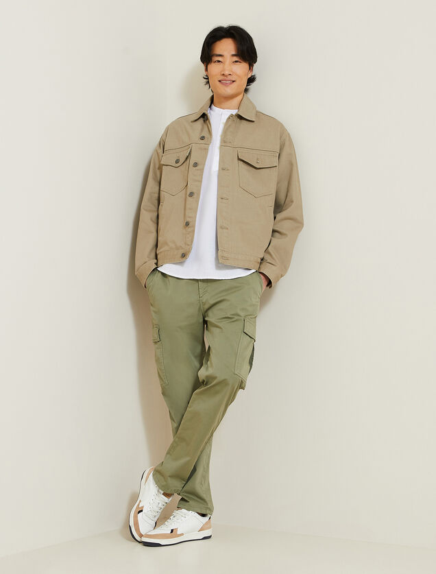 Chemisette enfilage t&ecirc;te regular unie en coton lin