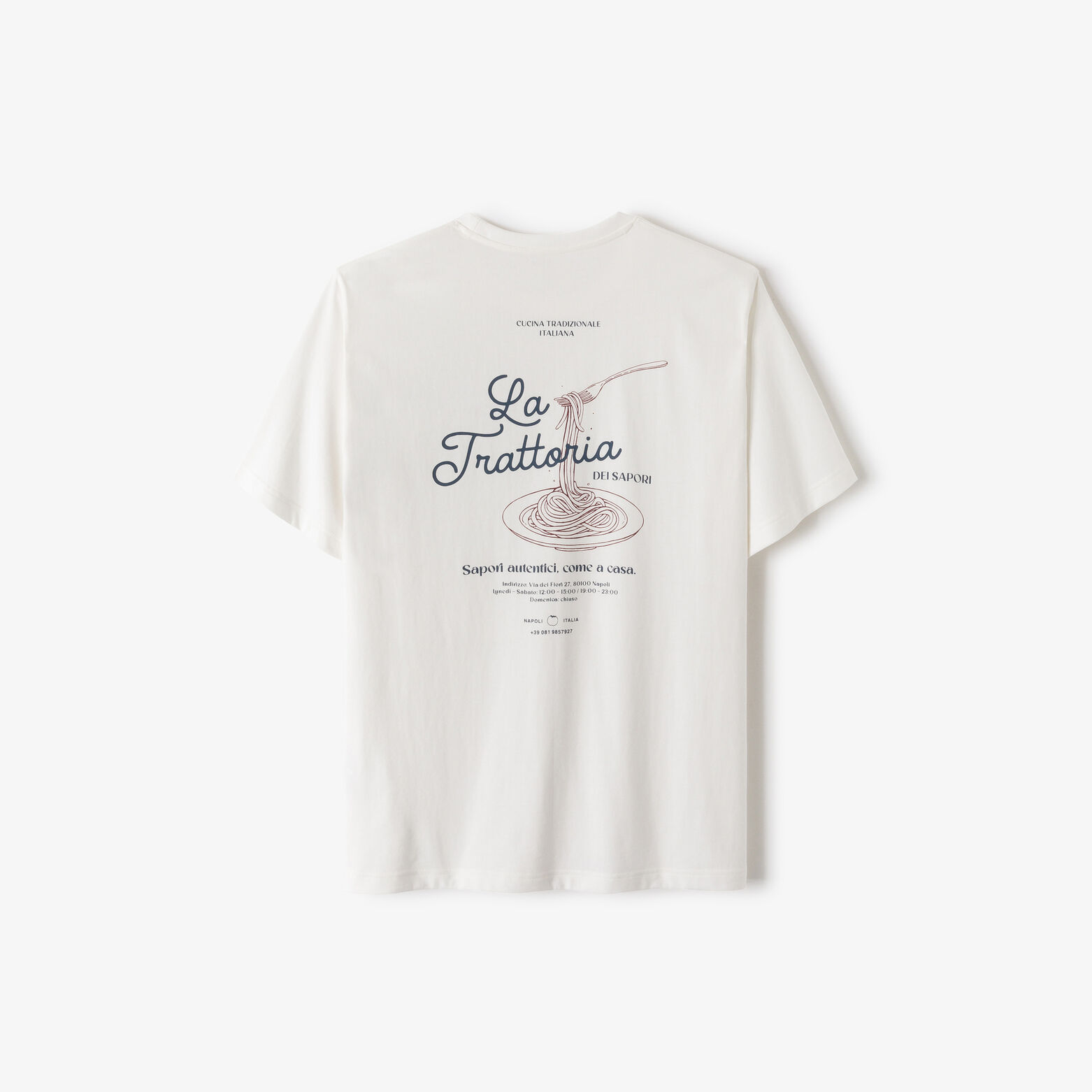 Tee shirt en coton brodé et imprimé devant