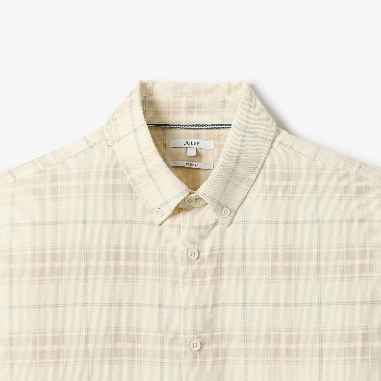 Chemise regular &agrave; carreaux en velours