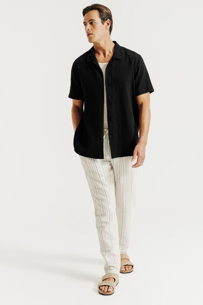 Chemisette en gaze de coton col requin