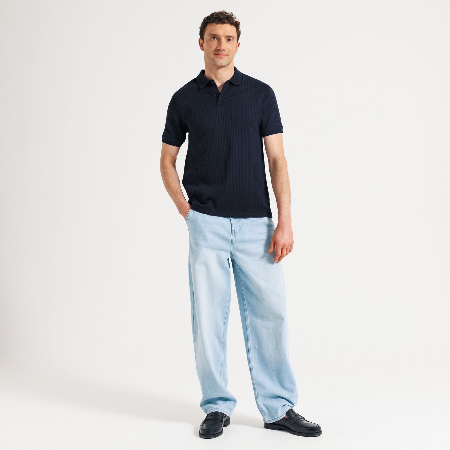 Polo korte mouwen in textuurstof