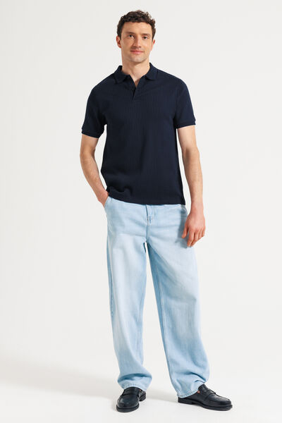 Polo manches courtes textur&eacute;