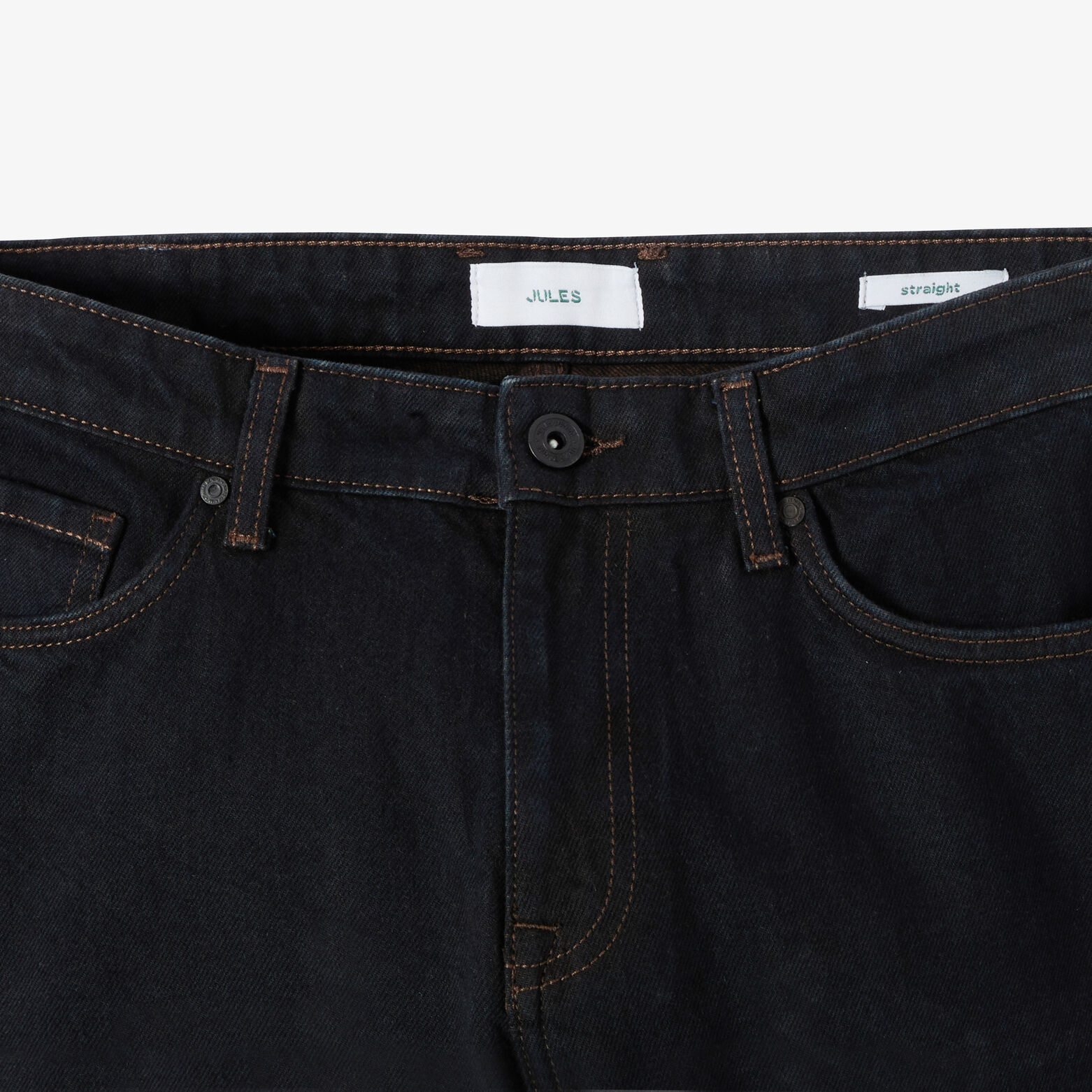 Jean straight revers color&eacute; 100% coton