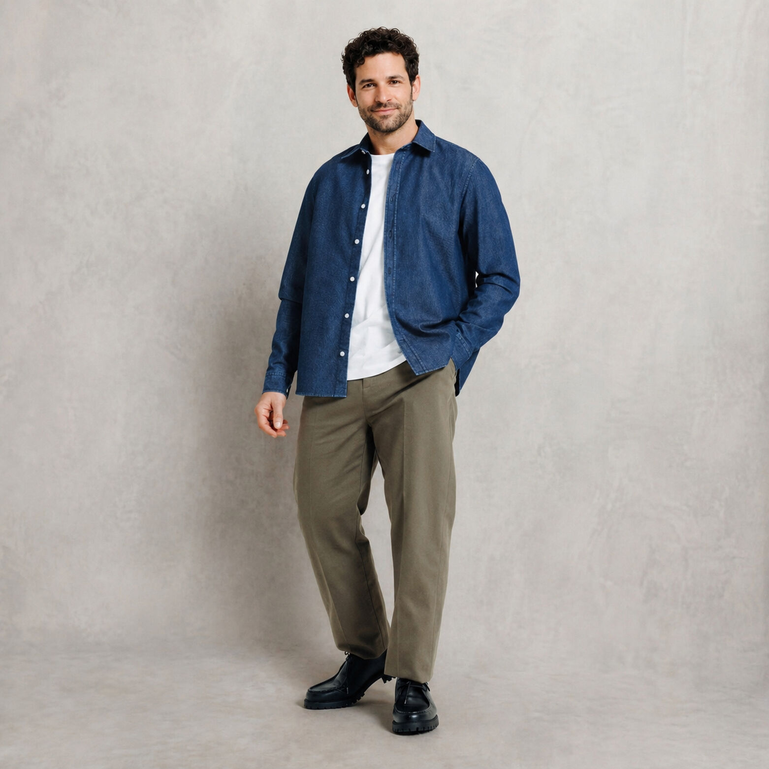 Regular fit denim hemd