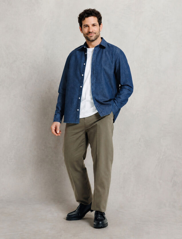 Regular fit denim hemd