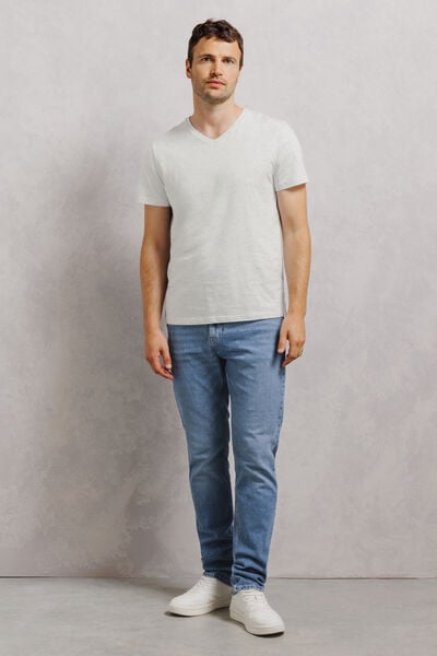 Tee shirt col V en coton