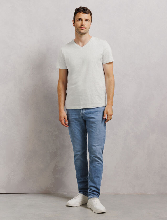 Tee shirt col V en coton