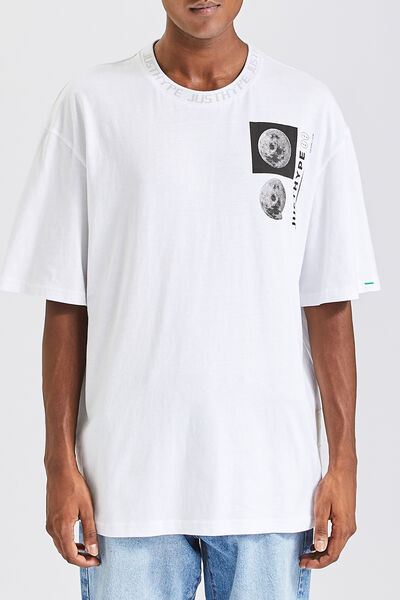 T-shirt Just Hype, korte mouwen, ronde hals, print