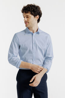 Extraslim effen hemd in gerecyclede polyamide