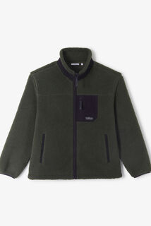 Veste zipp&eacute;e en sherpa contrast&eacute;e