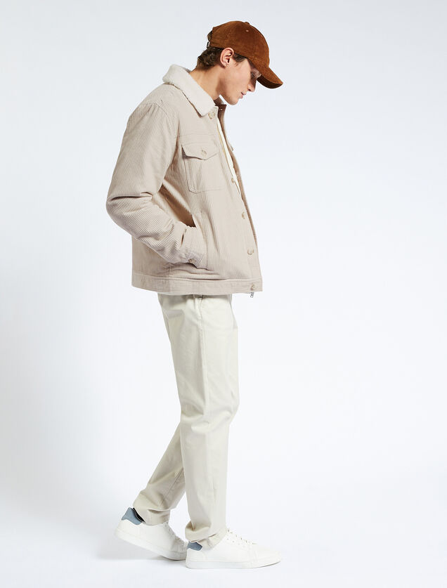 Blouson velours col chemise