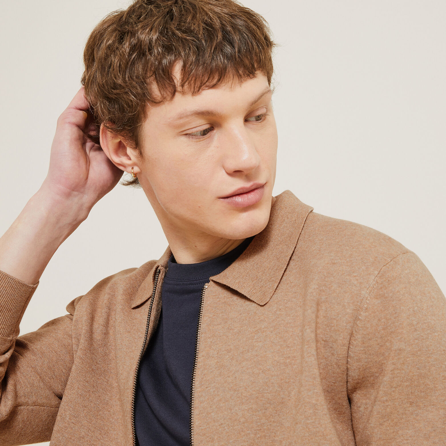 Gilet zipp&eacute; col chemise