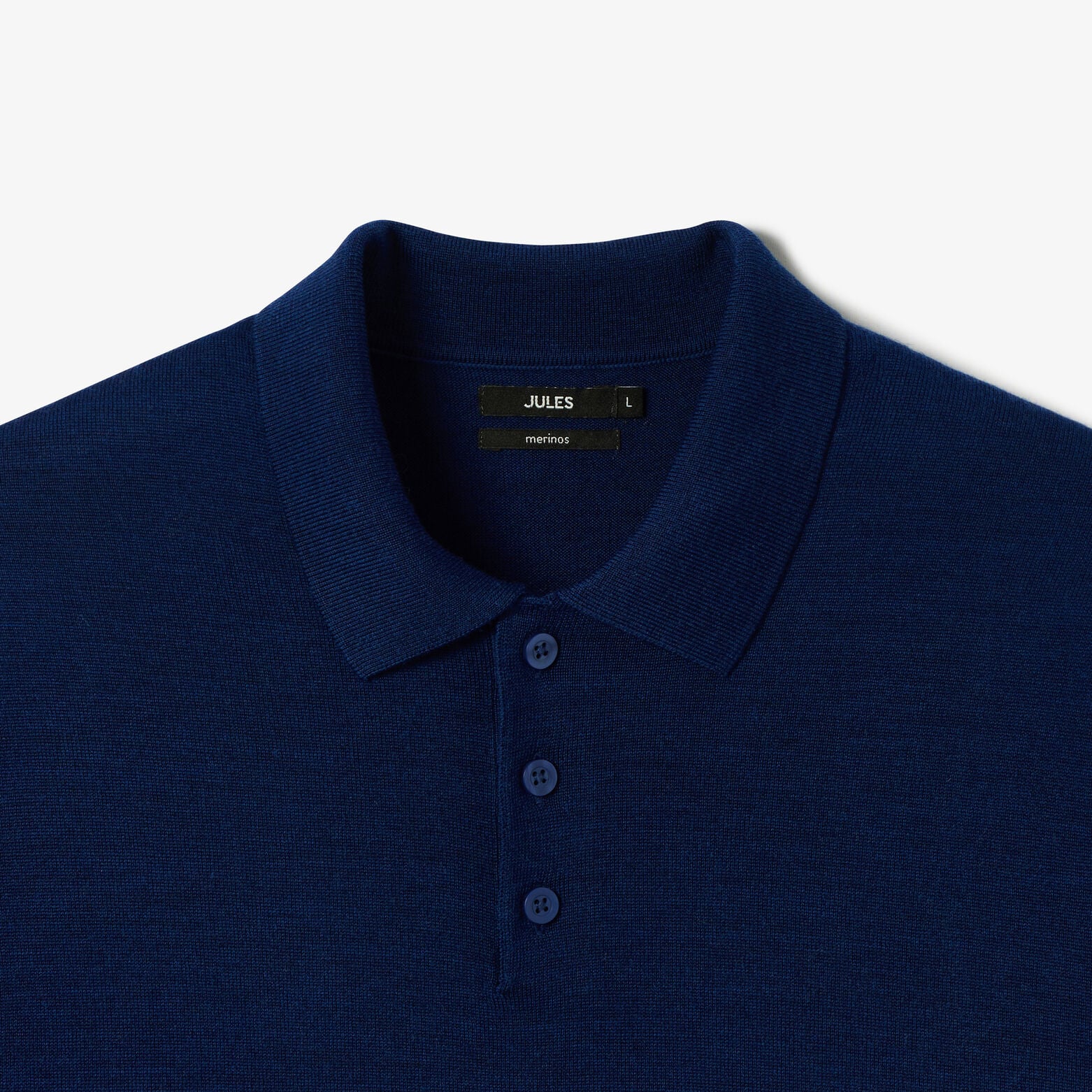 Pull col polo boutonn&eacute; 100% m&eacute;rinos