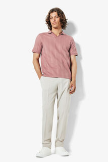 Polo manches courtes col resort à lignes