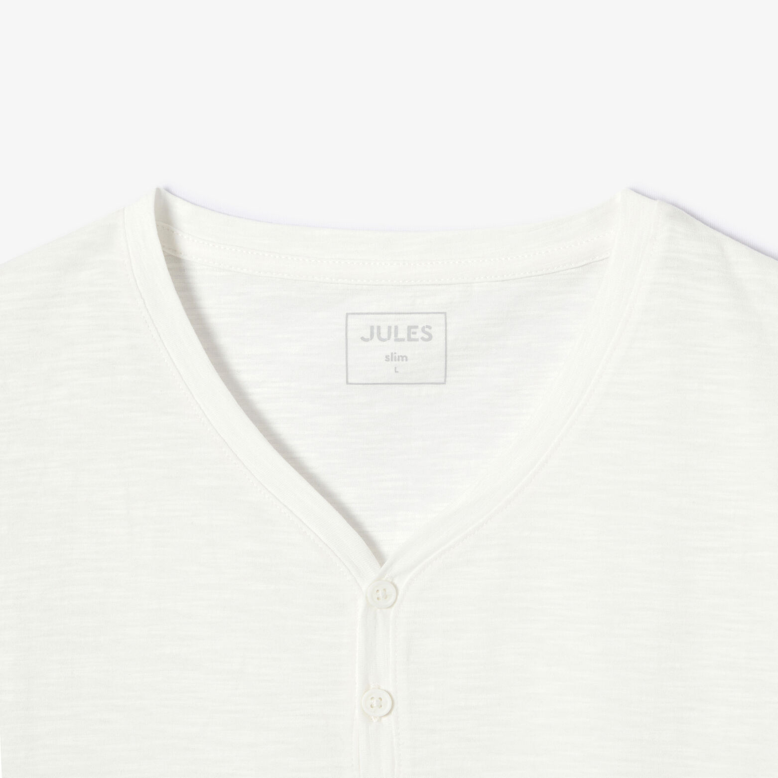 Tee shirt col tunisien mati&egrave;re flamm&eacute;e