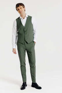 Slim fit kostuumgilet in bi-stretchstof