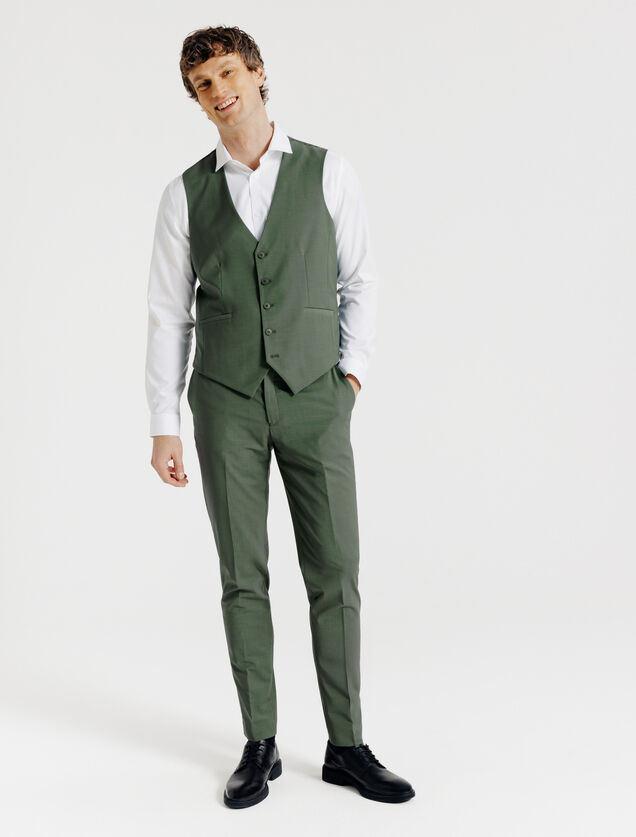 Slim fit kostuumgilet in bi-stretchstof