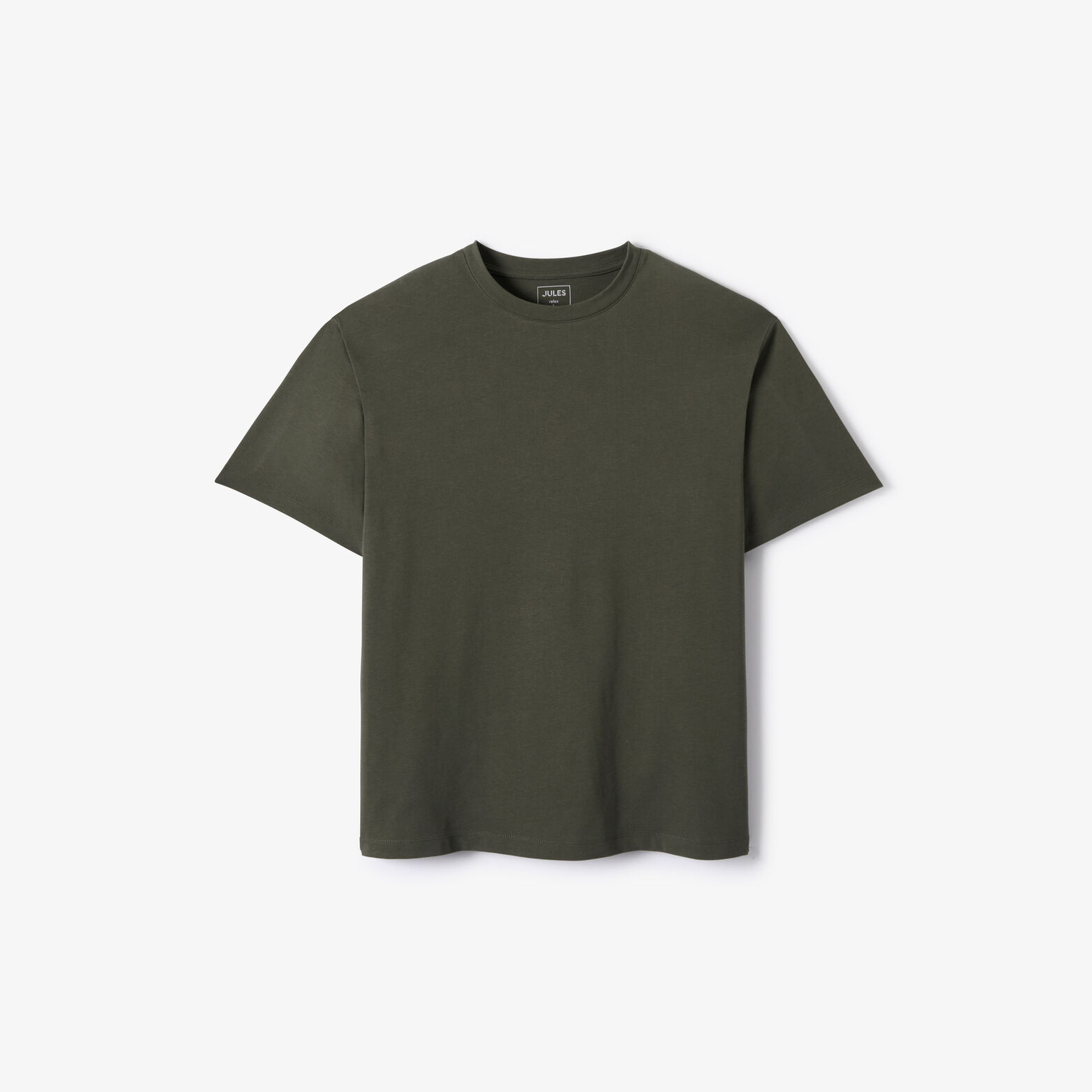 Tee shirt col rond relax imprim&eacute; dos timbre