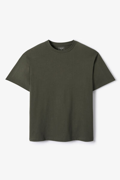 Tee shirt col rond relax imprim&eacute; dos timbre